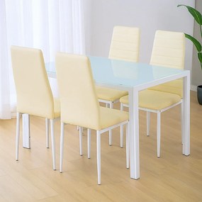 Tino NOVA Étkezőszék bézs textilbőr + fém