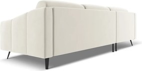 Krémszínű bársony sarokkanapé (bal oldali) Nalu – Makamii