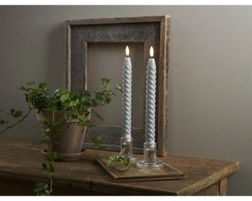 Flamme Swirl Antique 2 db szürke LED viaszgyertya, magasság 25 cm - Star Trading