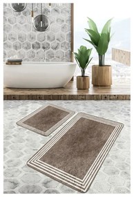 Szürkésbarna bársony fürdőszobai kilépő szett 2 db-os 60x100 cm – Mila Home