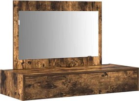 vidaXL Öltözködőasztal fiókkal tükörrel Barna 100 x 40 x 70 cm Faanyag