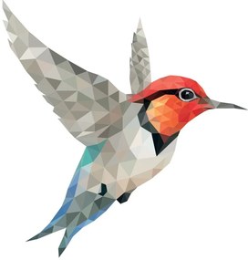 Origami Colibri öntapadós matrica - Ambiance