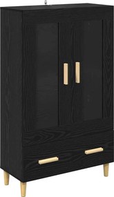 vidaXL Magasfiú fiókkal Fekete tölgy 70 x 31 x 115 cm Faanyag