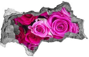 3d fali matrica lyuk a falban Egy csokor rózsaszín rózsa nd-b-119338760