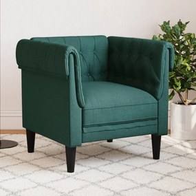 sötétzöld szövet Chesterfield kanapé