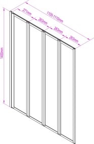 Tribeca 110x140 cm kádparaván króm