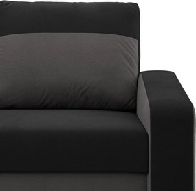 Hewlet kanapéágy, szövet anyag, bonell töltet, fekete - szürke