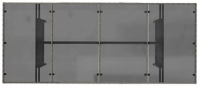 szürke polyrattan üveglapos kerti asztal 190 x 80 x 75 cm