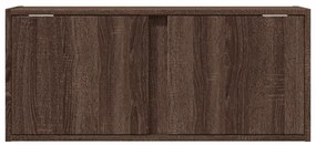 barna tölgyszínű fali TV-szekrény LED-del 80x31x35 cm