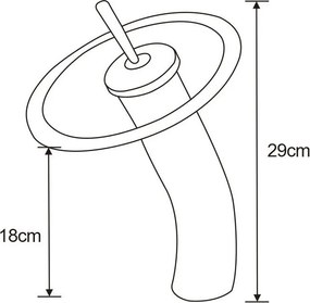 Mexen Niagara magas mosdócsaptelep, fekete-fekete, 745610-77