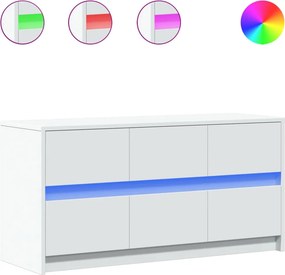 vidaXL fehér szerelt fa TV-szekrény LED-ekkel 100 x 34 x 50 cm