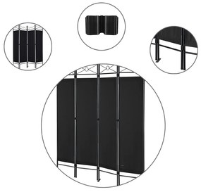 Casaria® 4 paneles képernyő - fekete