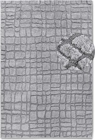 Plüss szőnyeg nappaliba 120x170cm, szürke modern 3d minta