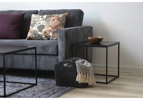 Vita dohányzóasztal fekete, fekete kerettel, 45x45x45 cm