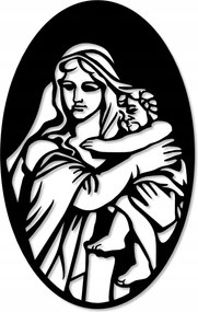 Fa Fali Dekoráció Mária Panel Áttört Képek Nappali Triptichon