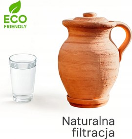 Agyag kancsó vízhez 1,5 L. Természetes vízszűrő. Tanúsítvány ajándék