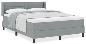 Boxspring ágy matraccal, világosszürke, 140 x 190 cm szövet