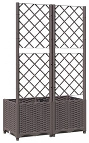 barna polipropilén rácsos kerti ültetőláda 80 x 40 x 136 cm