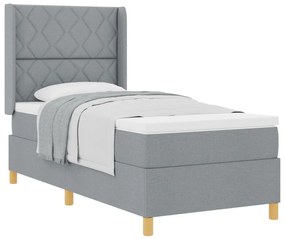 Boxspringágy Matrac 100x200 cm Világosszürke Anyag