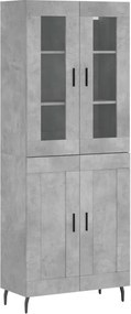 vidaXL betonszürke szerelt fa magasszekrény 69,5 x 34 x 180 cm