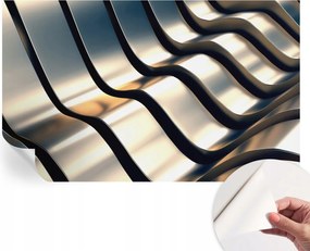 Öntapadós fotótapéta Nappaliba és Hálószobába Fém hullámok 416x254