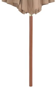 Tópszínű kültéri napernyő farúddal 300 cm
