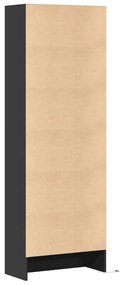 fekete szerelt fa magasszekrény LED-ekkel 69x 32,5 x 200 cm