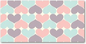 Konyhai panel Színes szívek 100x50 cm Ragasztó