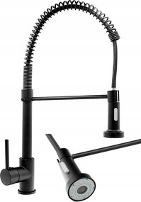 Konyhai Csaptelep Fekete Mosogató Csaptelep Hosszú Spirál Kifolyócső