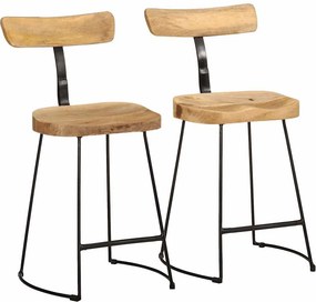 vidaXL Bárszékek 2 db 49x43x79 cm tömör fa Mango