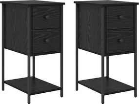 vidaXL Éjjeliszekrény 2 pcs Musta tammi 32 x 42 x 70 cm Faanyag