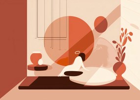 Poszter 70x50cm Nyugalom a geometrikus napsĂŒtĂ©sben