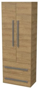 Magas fürdőszobai szekrény SAT Cube Way 60x163x33 cm Hickory tölgy CUBE3CHV60DH