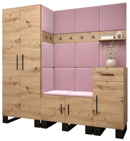 Előszobabútor Amanda 1 (artisan tölgy + rózsaszín). 1085858