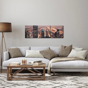 Fényes metropolisz képe (órával) (90x30 cm)