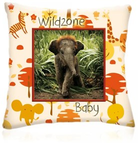 Wild Zone Baby Kis Elefánt Állatos Díszpárna 28x28 cm