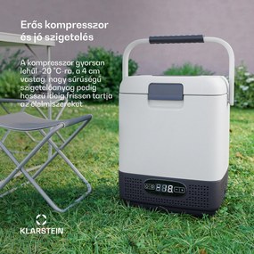 Klarstein SwiftFrost 12L hűtőtáska, 12V-24V/230V, -20 °C-ig, kompresszor, 2 teljesítményszint, LED kijelző