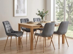 Szürke étkezőszék BERA bársony