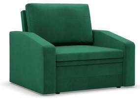 Vertico fekvőfotel, 80 cm széles, bársony, zöld
