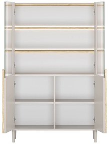 Amilio vitrin 100 cm - kasmír / olajozott tölgy / világos tölgy fogantyú