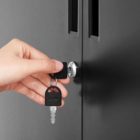 Többcélú fém szekrény RAVEN, 40x80x90 cm, fekete SongmicsHome