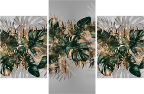 Kép - Gold-green, trópusi levelek (90x60 cm)