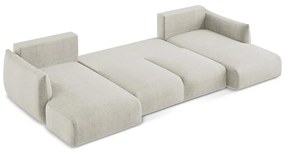 Bézs kinyitható sarokkanapé (U alakú) Leila – Makamii