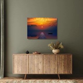 Híd képe naplementekor (üvegen) (70x50 cm)
