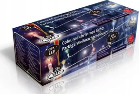 Karácsonyi beltéri fénylánc 56x Led színes, 3x Aa, hossza 6,5 m