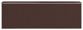 sötétbarna horganyzott acél kerti fészer 192 x 606 x 223 cm