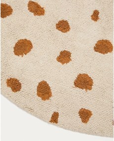 Krémszínű mosható-kézi szövésű pamut gyerek szőnyeg ø100 cm Tandani – Kave Home