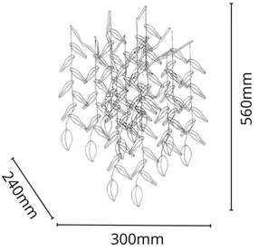 Fali kristály lámpa 3xG9/40W/230V arany