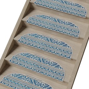 Kék lépcsőszőnyeg szett 16 db-os 20x65 cm Cottage Warmth – Vitaus