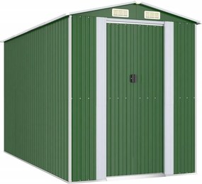 vidaXL zöld horganyzott acél kerti fészer 192x357x223 cm